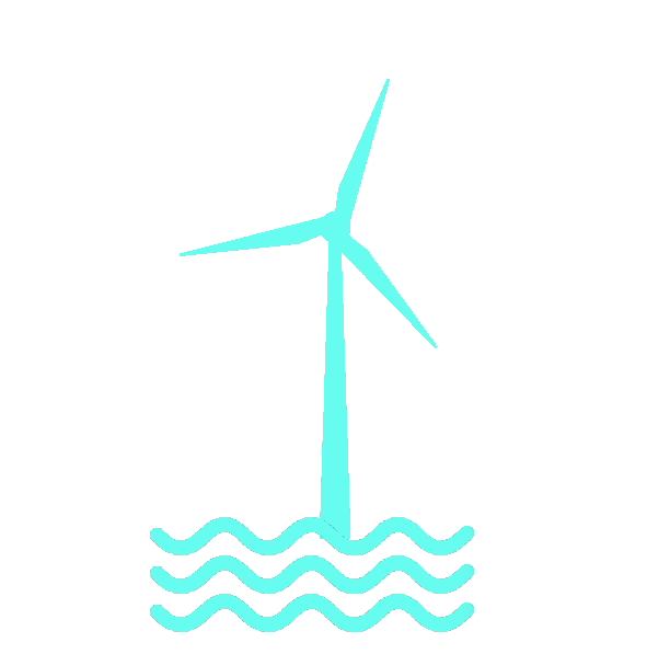 Offshore wind turbine icon symbolizing STIXIA’s expertise in offshore wind farm development and optimization.